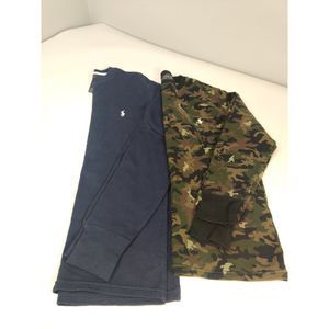 NWOT 2 Ralph Lauren Waffle Weave Long Sleeve Thermal XS Dark Blue & Camo